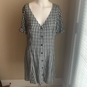NWT H& M Checked Black & White Dress Size 12